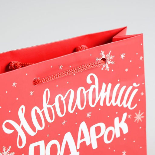 Цена за 3 шт. Пакет подарочный новогодний ламинированный Новогодний подарок, S 5.5 см ? 15 см ? 12 см