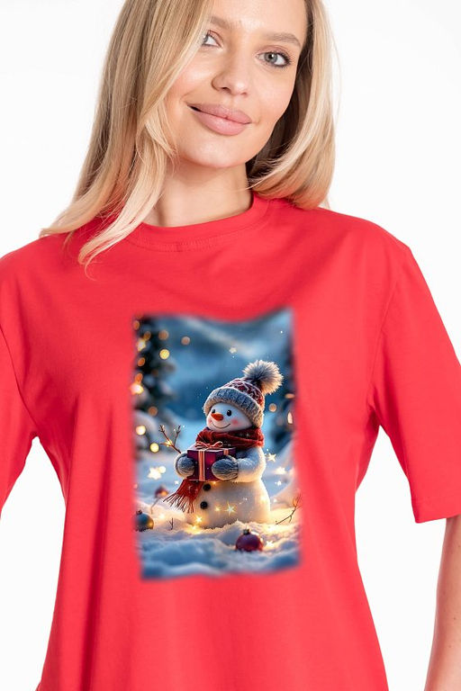 Футболка М325425Пк красный - Елена фото 3