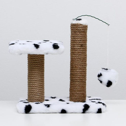 Когтеточка для котят двойная, 30 х 20 х 34 см, джут, далматинец - Пижон фото 2
