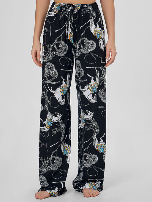 Комплект женский домашний черный с узором - Mark formelle фото 4