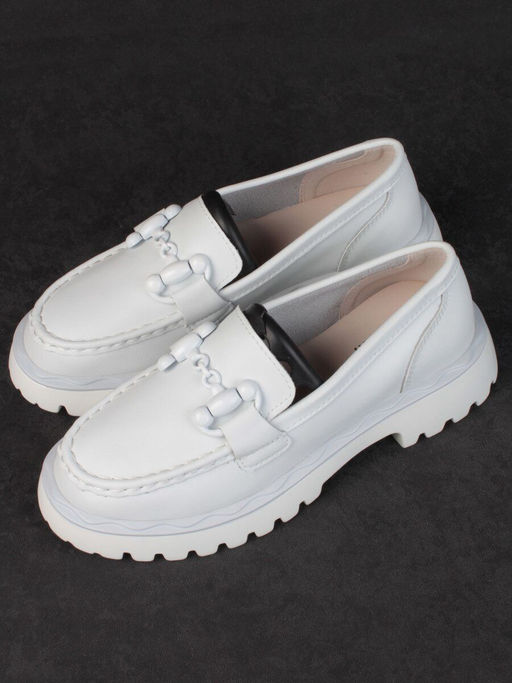 03-HY6-2D WHITE Лоферы женские (натуральная кожа) - Фабричный китай фото 5