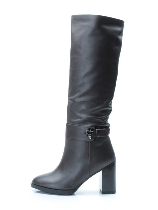 02-DL17-56 BROWN Сапоги зимние женские (натуральная кожа, натуральный мех) - Фабричный китай фото 12