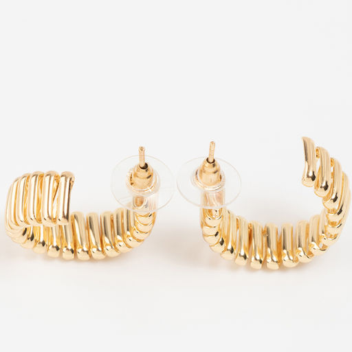 Серьги металл Геометрия дорожка акары, цвет золото, d=3.3 см - Qf фото 2