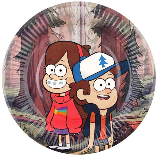 Цена за 10 шт. Тарелка одноразовая «С Днем Рождения!», 18 см, Гравити Фолз