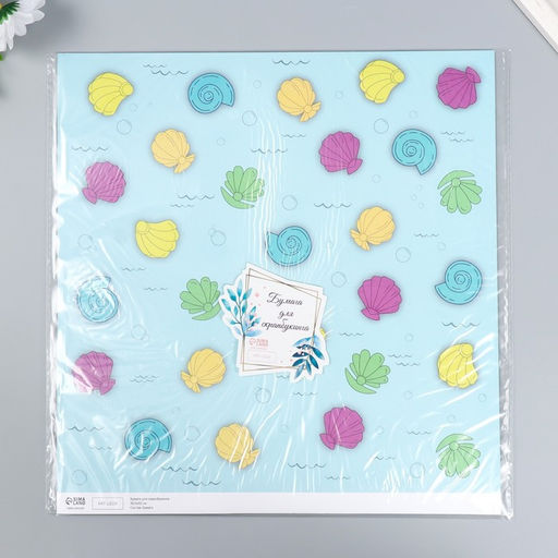 Цена за 5 шт. Двусторонняя бумага для скрапбукинга «Арт Узор. Море зовёт», 180 г/м², 30.5×32 см