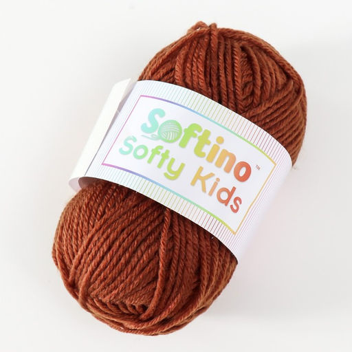 Цена за 2 шт. Пряжа для вязания спицами, крючком 100% акрил Softino Softy Kids, 90 м ±5 м, 50 г, горькая, шоколад