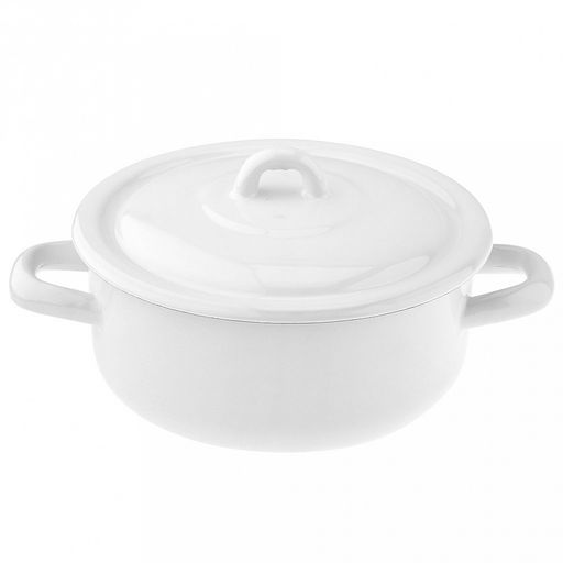 "Белые ночи" Кастрюля эмалированная 1,45л, форма цилиндрическая, металлическая крышка (Россия)