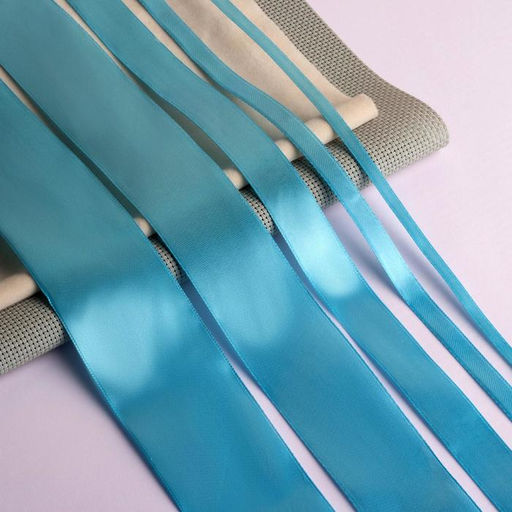 Набор атласных лент, 5 шт., 6/10/20/40/50 мм, 23±1 м, голубой