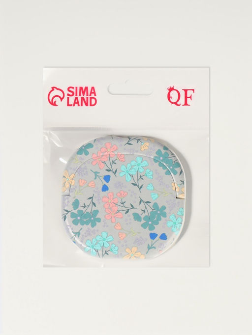 Цена за 3 шт. Зеркало карманное Узор, с подставкой, 8?8 см, белое - Qf фото 6