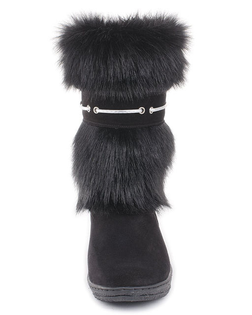 Унты женские на литой подошве., Черные.