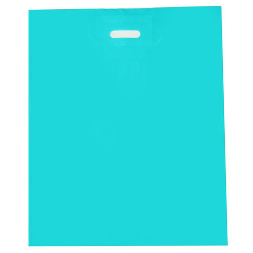Цена за 50 шт. Пакет полиэтиленовый с вырубной ручкой, Бирюзовый 40-50 См, 60 мкм