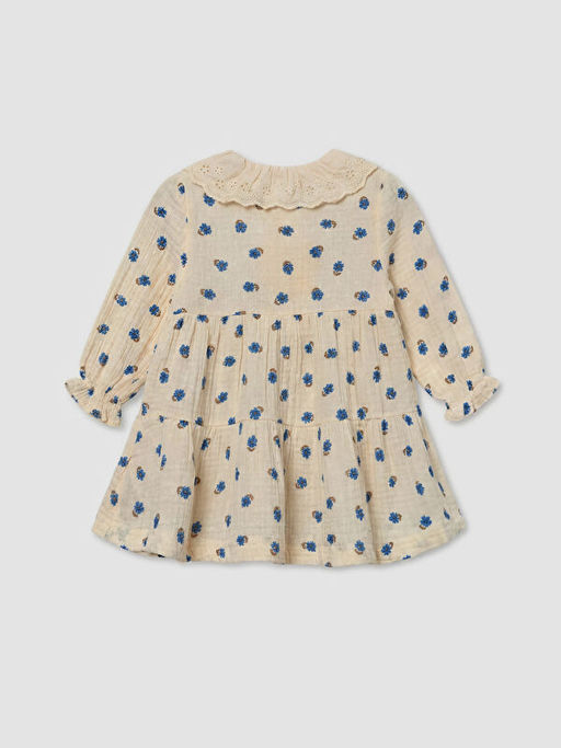 Bebe Yaka ?i?ek Desenli K?z Bebek Elbise