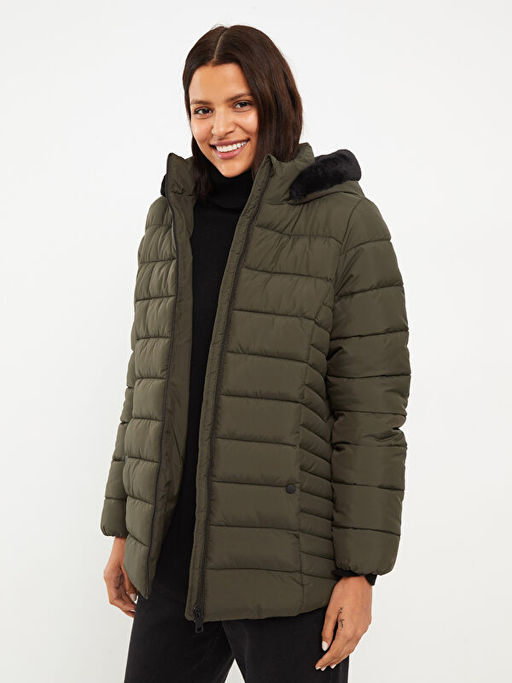 Kap??onlu D?z Uzun Kollu Kad?n ?i?me Mont - Waikiki фото 2