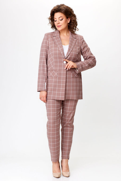 Костюм Bonna Image 928 бежевый клетка фото 6