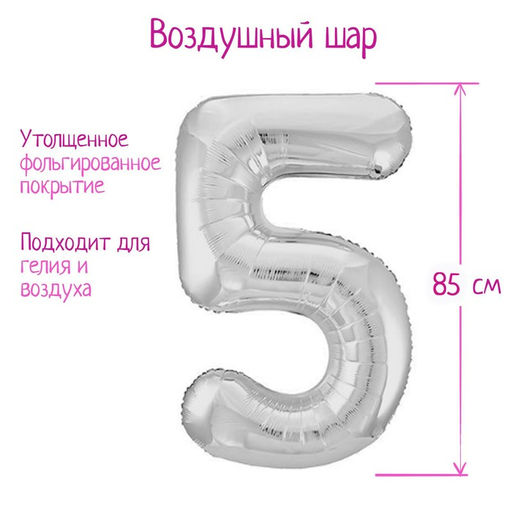 Воздушный шар фольгированный 40" Цифра 1