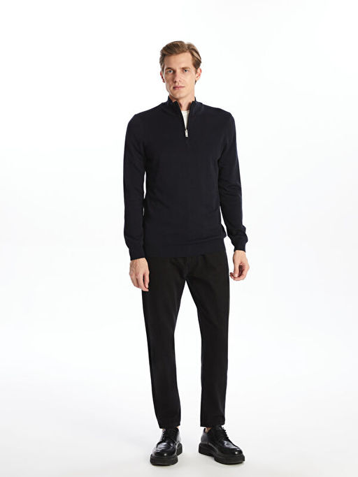 Dik Yaka Uzun Kollu Erkek Triko Kazak