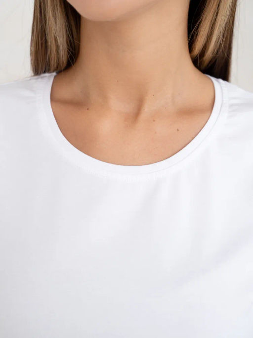 Футболка с кружевом .хлопок 95%, лайкра 5%,белая - Binita фото 14