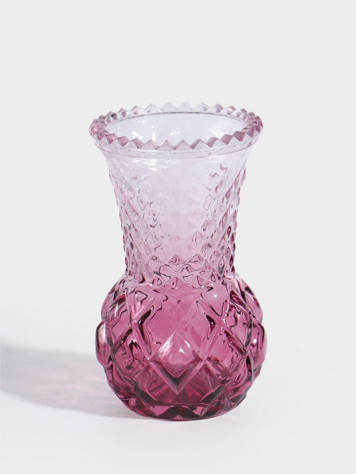 Ваза стекло настольная "Миниатюра" (набор 5 шт) 11,5-13 см, малиновый