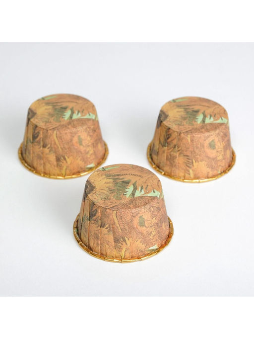 Цена за 50 шт. Форма для выпечки кексов и капкейков, кондитерская упаковка, «Подсолнухи», 7 х 4 х 5 см