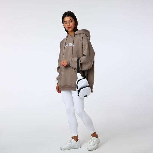 Сумка-слинг на молнии TEXTURA, наружный карман, белая