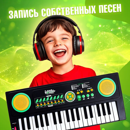 Синтезатор Супер музыкант с микрофоном, 37 клавиш, работает от сети и от батареек - Zabiaka фото 5