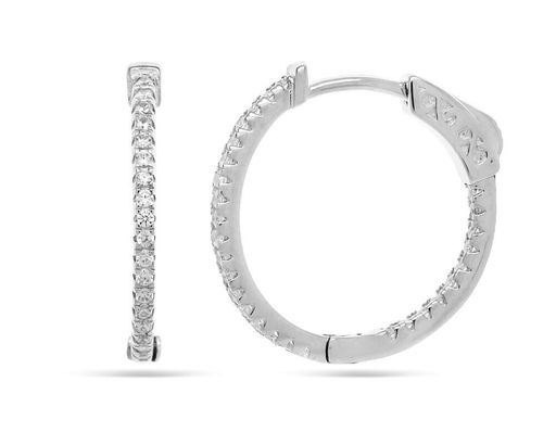 Серьги из серебра куб.циркон., ТЦС-КНГкр-19мм