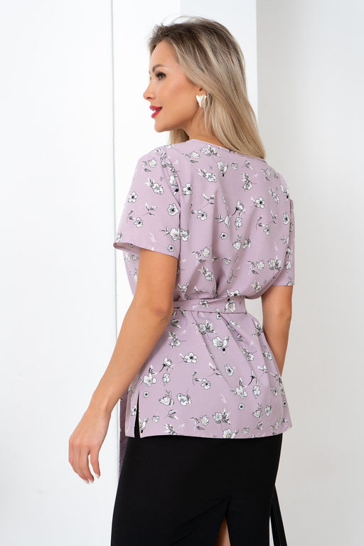 Блузка Элиза (розовый/цветы) Б11-253/2 - Николь фото 6
