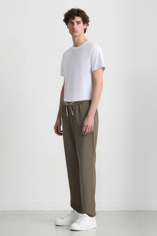 %100 Pamuk Relax Fit Rahat Kesim Yazl_k M_slin K_sa Pa_a Jogger Pantolon