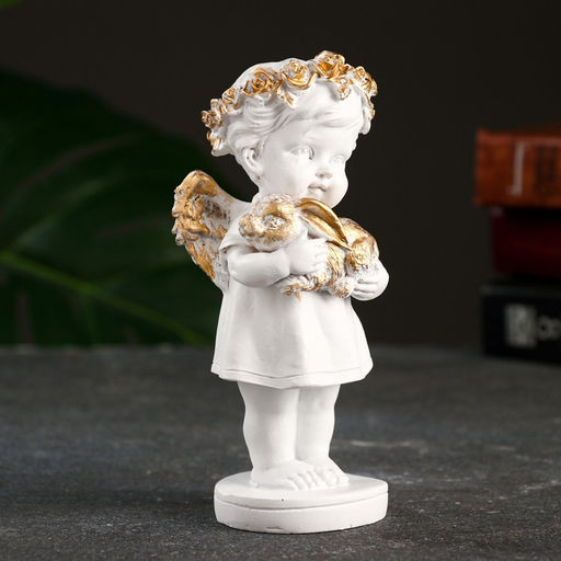 Фигурка гипс Ангелочек с кроликом, 7?7?17 см