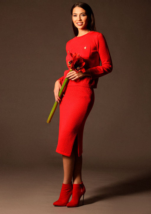 V8-057 юбка женская вишня - Mozart фото 2