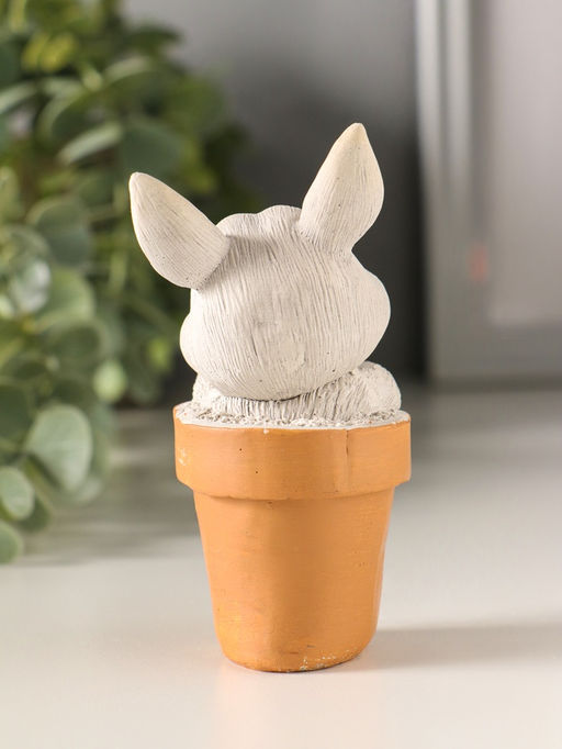 Фигурка гипс Кролик в горшке, 9?5 см, цветной