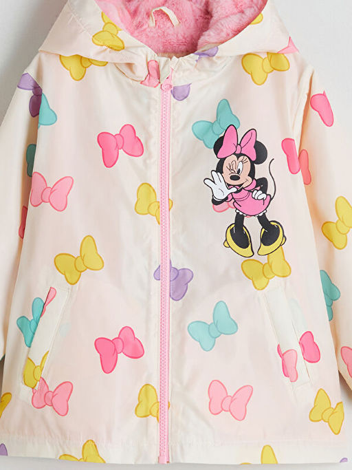 Kap??onlu Minnie Mouse Bask?l? K?z ?ocuk Mont