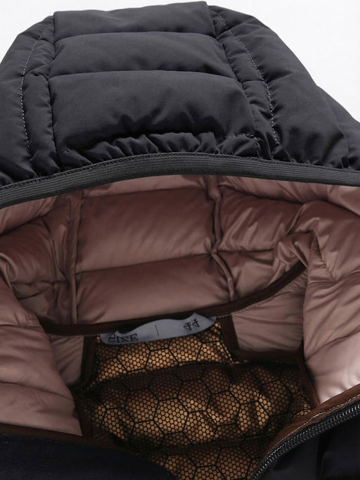 Куртка женская стёганая с капюшоном с графеновой подкладкой черного цвета 9624_1Ch