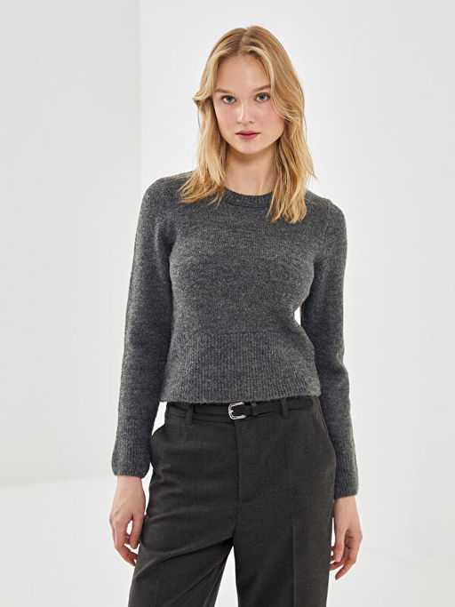 Bisiklet Yaka Kad?n Triko Kazak