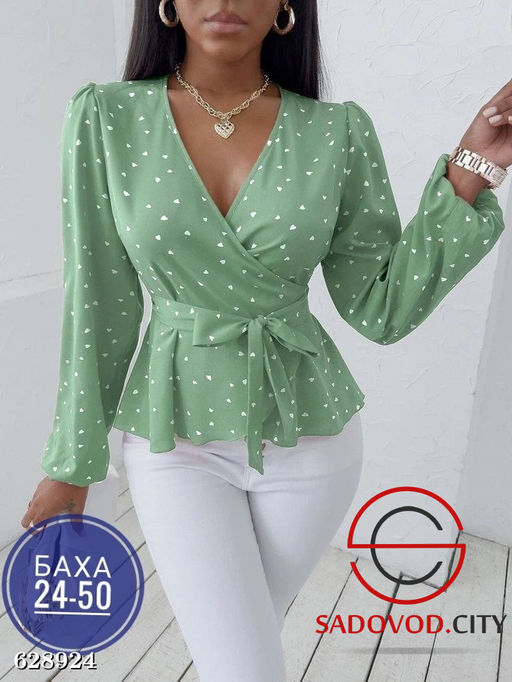 Женская блузка на запах в горох - Fiona фото 6