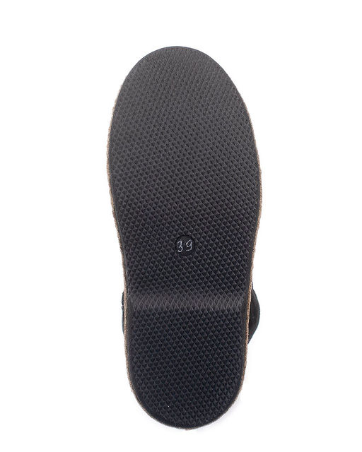 Монголки женские на войлочной подошве., Черные. Замша. Молния. Подклад овчина.