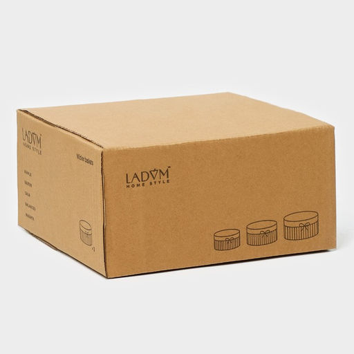 Корзины для хранения LaDо́m, ручной работы, круглые, 3 шт: 15×15×9 см, 19×19×10 см, 23×23×11 см