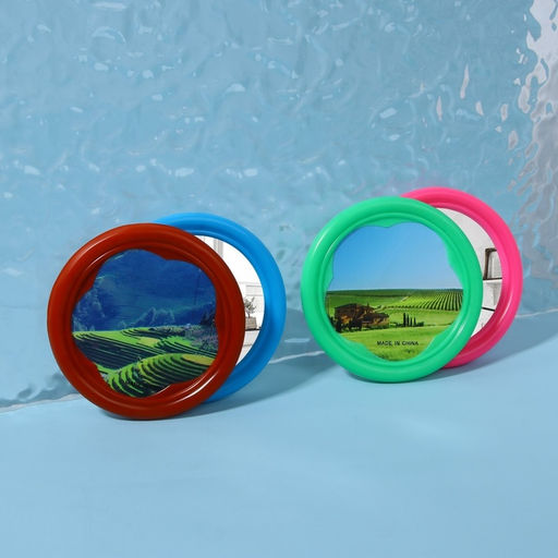 Цена за 20 шт. Зеркало карманное, с рамкой под фотографию, d=6.5 см, МИКС