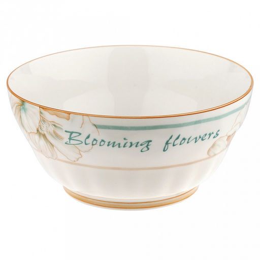 Блуминг флауэрс (Blooming flowers) Салатник фарфоровый 1,2л, д17,8х8,5см, с деколью, отводка (Китай) - Домашняя мода фото 2