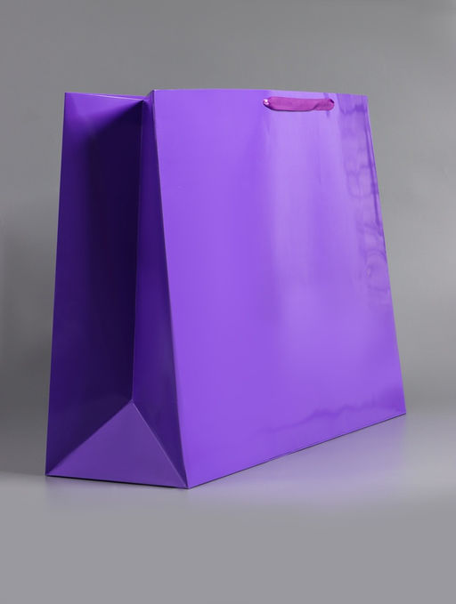 Пакет подарочный ламинированный горизонтальный «Пурпурный», XXL 61×46×20 см