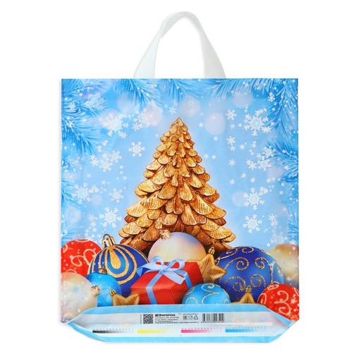 Цена за 25 шт. Пакет подарочный новогодний «Зимняя гармония», полиэтиленовый с петлевой ручкой, 42×38 см