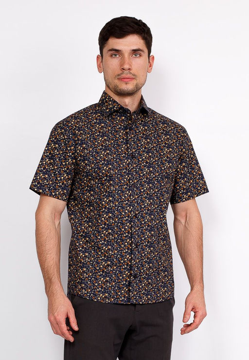 Сорочка мужская короткий рукав GREG 253/107/5432/KZS STRETCH  фото 9