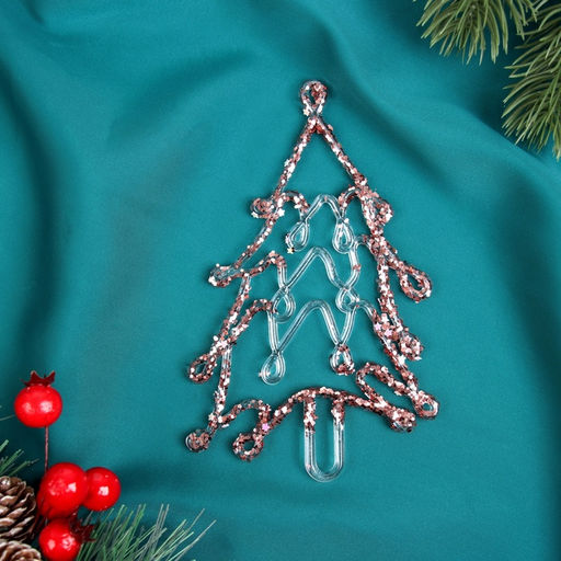 Цена за 3 шт. Ёлочная игрушка Зимнее волшебство. Ёлочка сияние блеск, 148 см, прозрачно-розовый фото 4