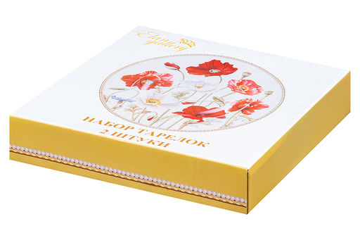 Набор тарелок 2 пр. 300 мл 21,5*21,5*3 см Маки глубокие NEW BONE CHINA - Elan gallery фото 3