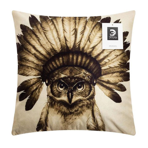 Наволочка декоративная Этель Сова 40х40 см, велюр  фото 5