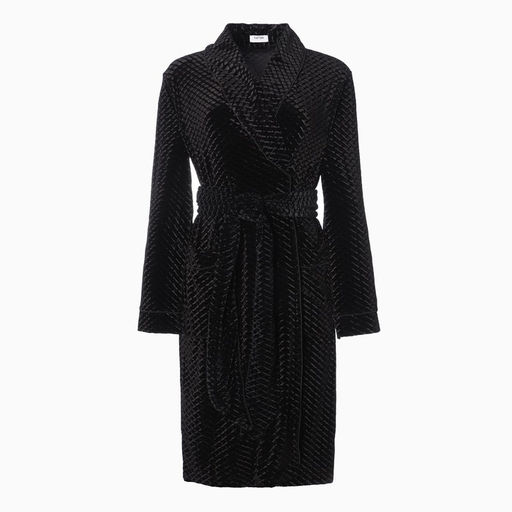 Халат домашний женский KAFTAN «Бархат», размер 44, чёрный