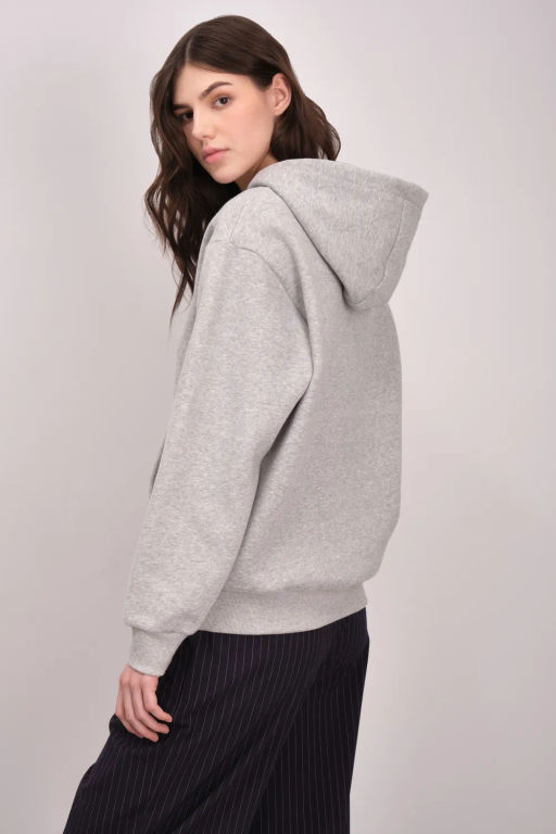 Светло-серая меланжевая толстовка с капюшоном - Incity фото 2