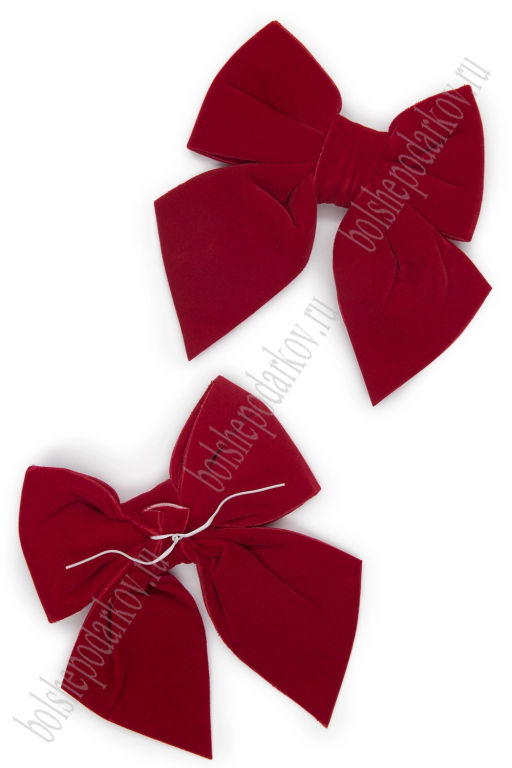 Новогодние банты 13,5*14 см (2 шт) SF-1698, красный - Больше подарков фото 4
