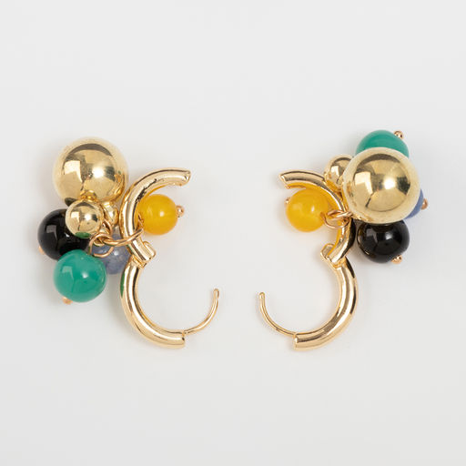 Серьги со съёмным элементом Трансформер горсть, цветные в золоте - Qf фото 2