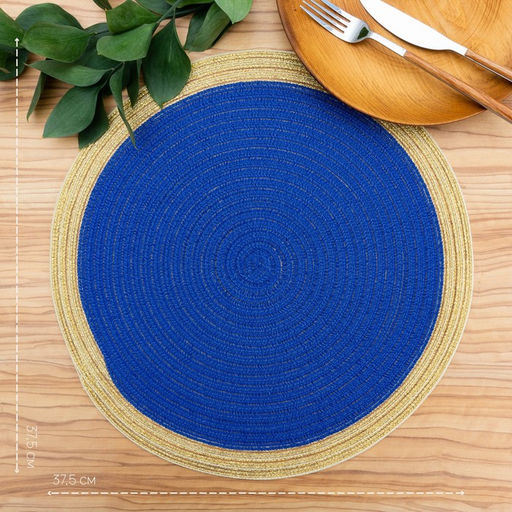 Цена за 10 шт. Салфетка сервировочная на стол Доляна Лана, d=38 см, цвет синий